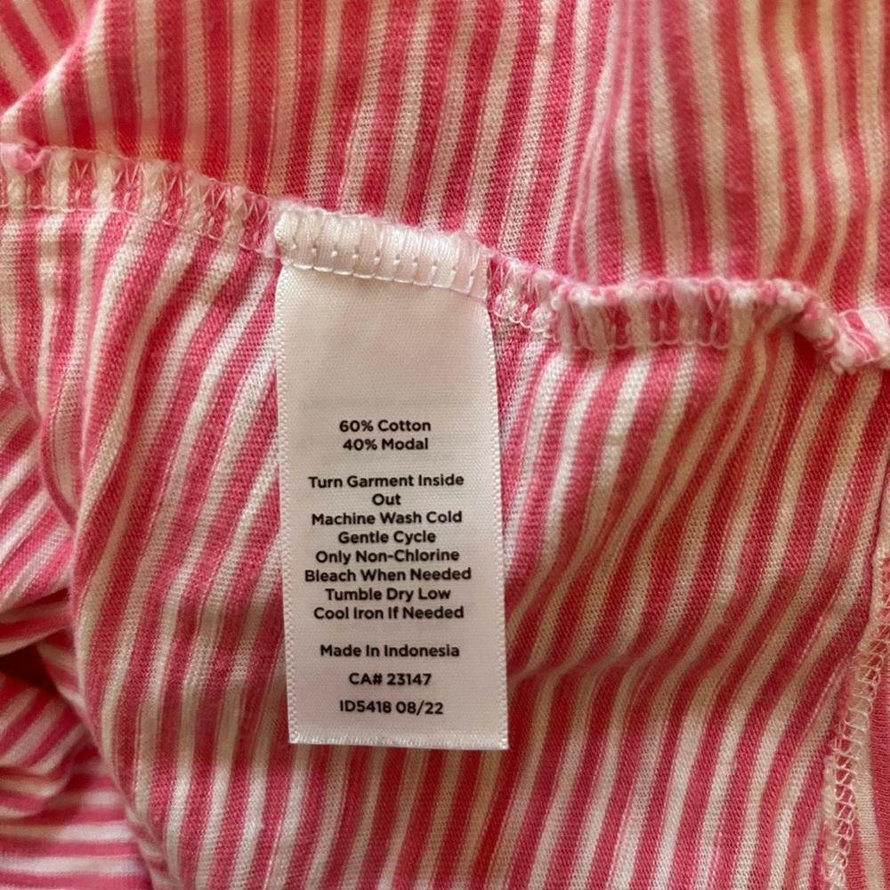 Talbots Pink and White Striped V-Neck Tee - Picture 5 of 5